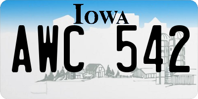 IA license plate AWC542