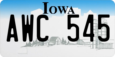 IA license plate AWC545