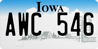 IA license plate AWC546