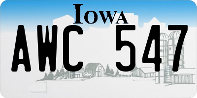 IA license plate AWC547