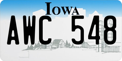 IA license plate AWC548