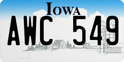 IA license plate AWC549