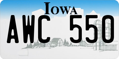IA license plate AWC550