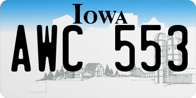 IA license plate AWC553