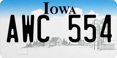 IA license plate AWC554