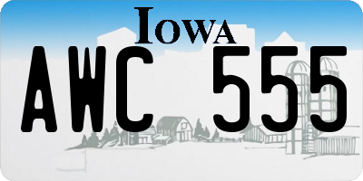 IA license plate AWC555