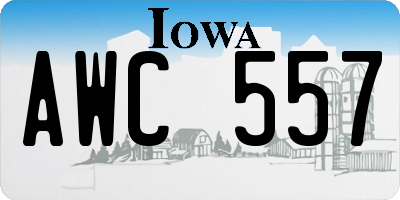 IA license plate AWC557