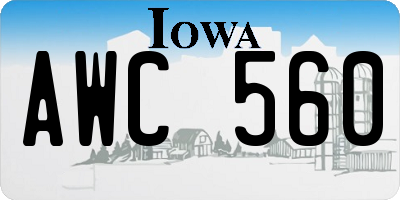 IA license plate AWC560
