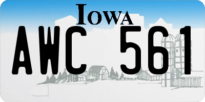 IA license plate AWC561