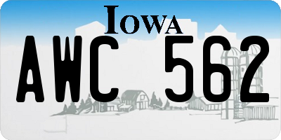 IA license plate AWC562