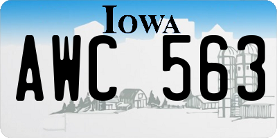 IA license plate AWC563