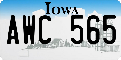 IA license plate AWC565