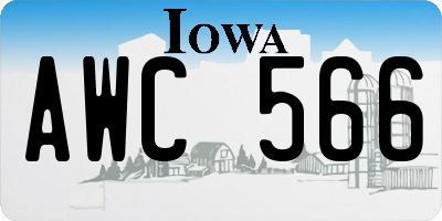IA license plate AWC566