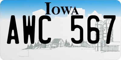 IA license plate AWC567