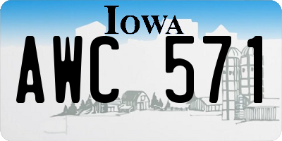 IA license plate AWC571