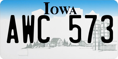 IA license plate AWC573