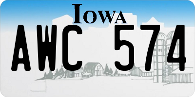 IA license plate AWC574
