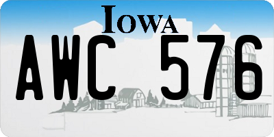 IA license plate AWC576
