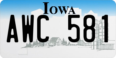 IA license plate AWC581