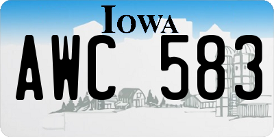 IA license plate AWC583
