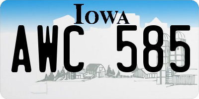IA license plate AWC585