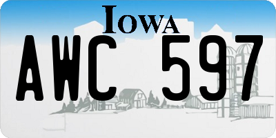 IA license plate AWC597