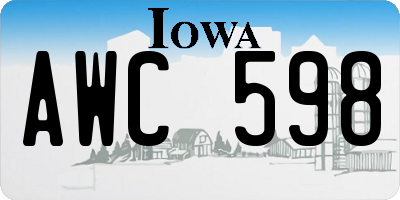 IA license plate AWC598