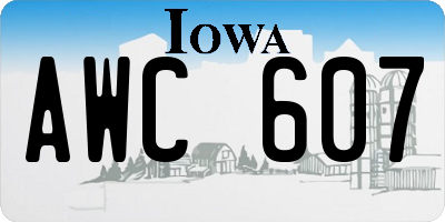 IA license plate AWC607
