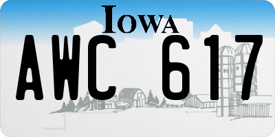IA license plate AWC617