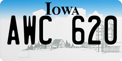IA license plate AWC620