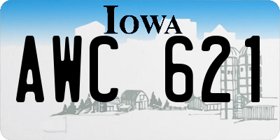 IA license plate AWC621