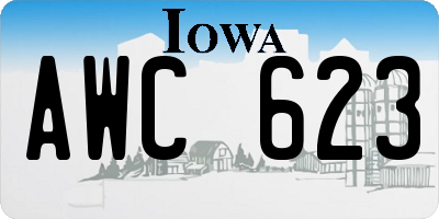 IA license plate AWC623
