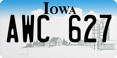 IA license plate AWC627