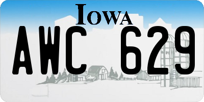 IA license plate AWC629