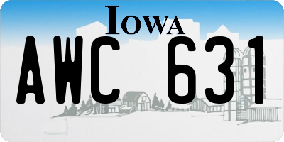 IA license plate AWC631