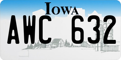 IA license plate AWC632