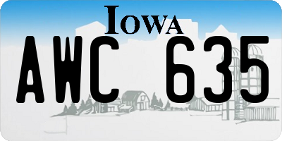IA license plate AWC635