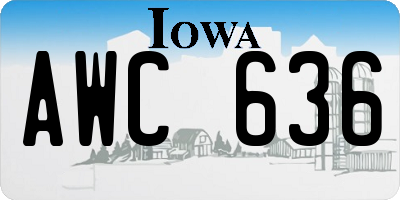 IA license plate AWC636