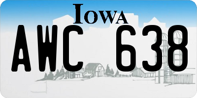 IA license plate AWC638