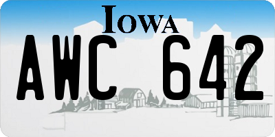 IA license plate AWC642
