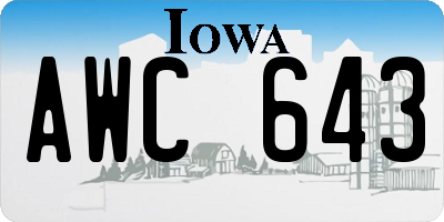 IA license plate AWC643