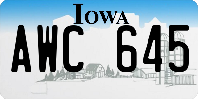IA license plate AWC645