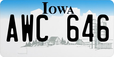 IA license plate AWC646