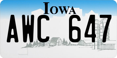IA license plate AWC647