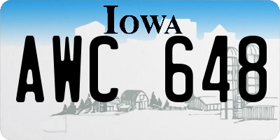 IA license plate AWC648