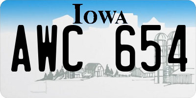 IA license plate AWC654