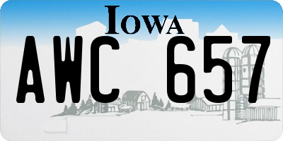IA license plate AWC657