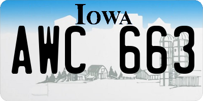 IA license plate AWC663