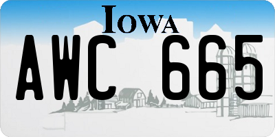 IA license plate AWC665