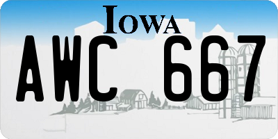 IA license plate AWC667